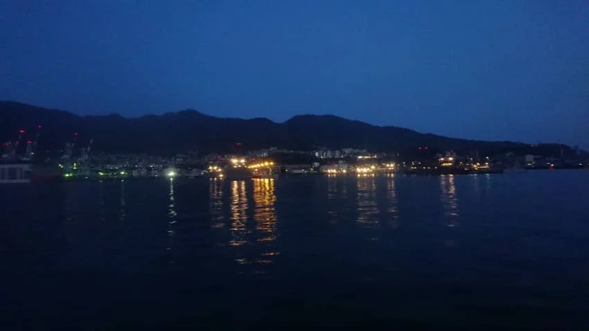 スーパージェットから見る呉の夜景
